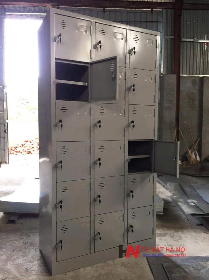 tủ sắt locker 18 ngăn có khay giá rẻ
